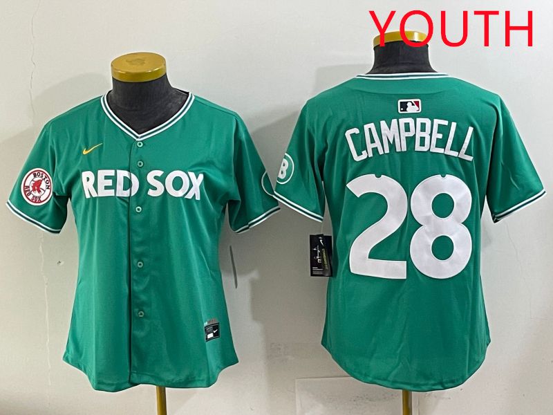 Youth 2025 Boston Red Sox #28 Campbell Dark Green Joint Name Nike MLB Jersey style 8->youth mlb jersey->Youth Jersey